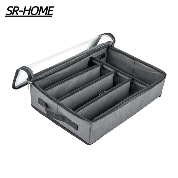 SRHOME Silverware Storage Box, Flatware Storage Case With 5